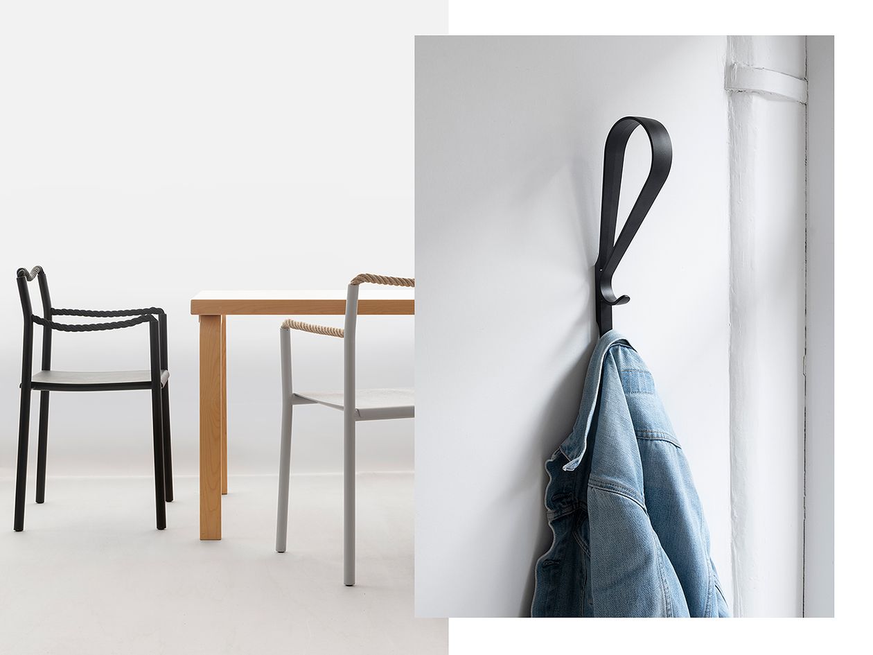 Artek's Rope chair and Tupla clothes rack