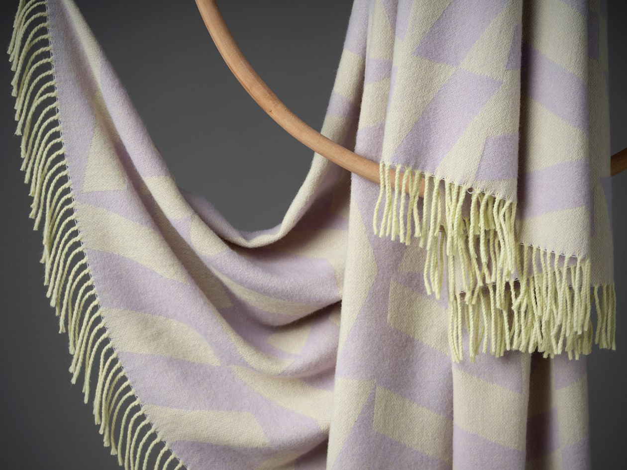 Dashes throw in lavender and pale yellow
