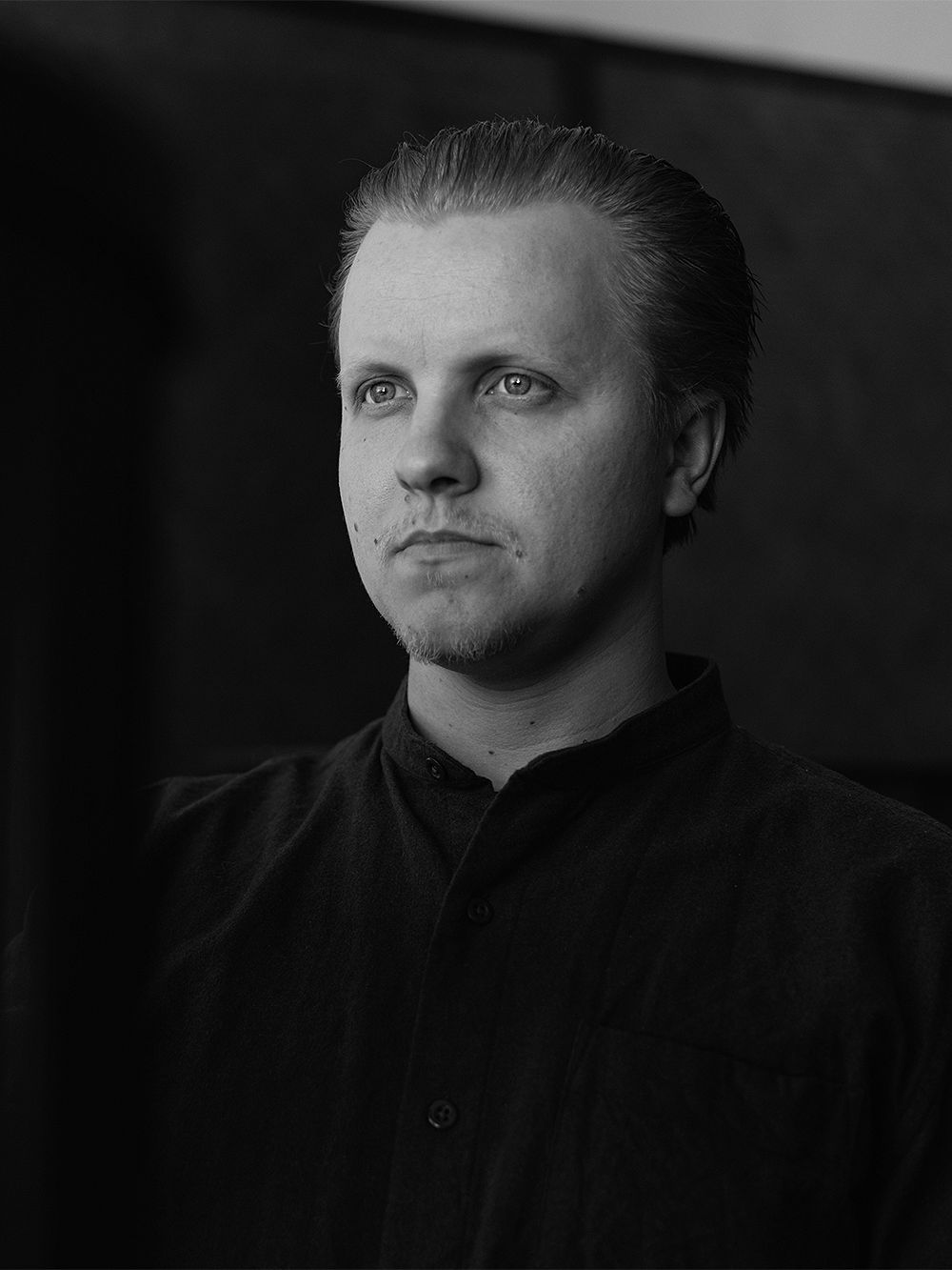 Antrei Hartikainen in black and white photo