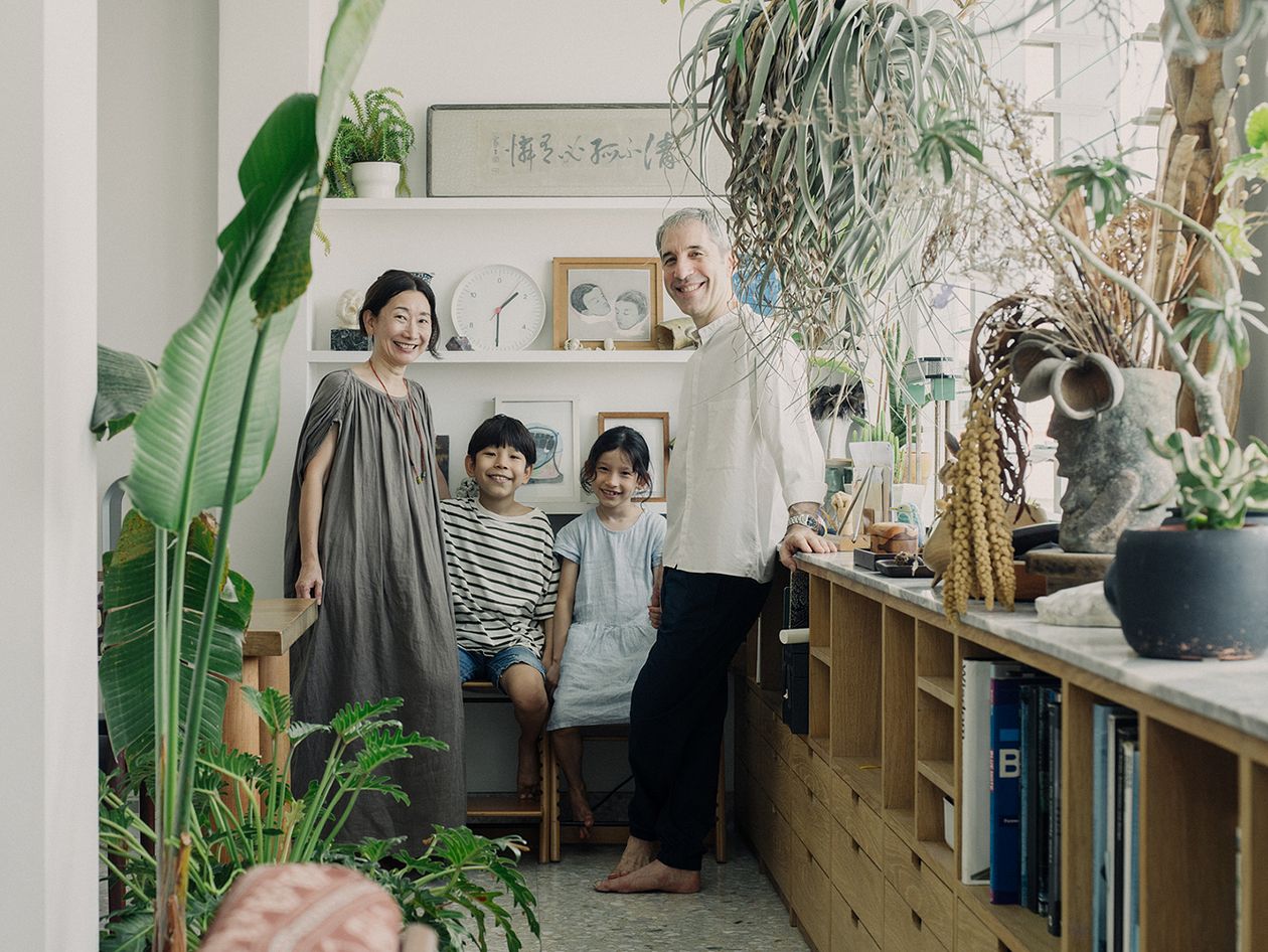 Designers Marc Webb and Naoko Takenouchi with their children