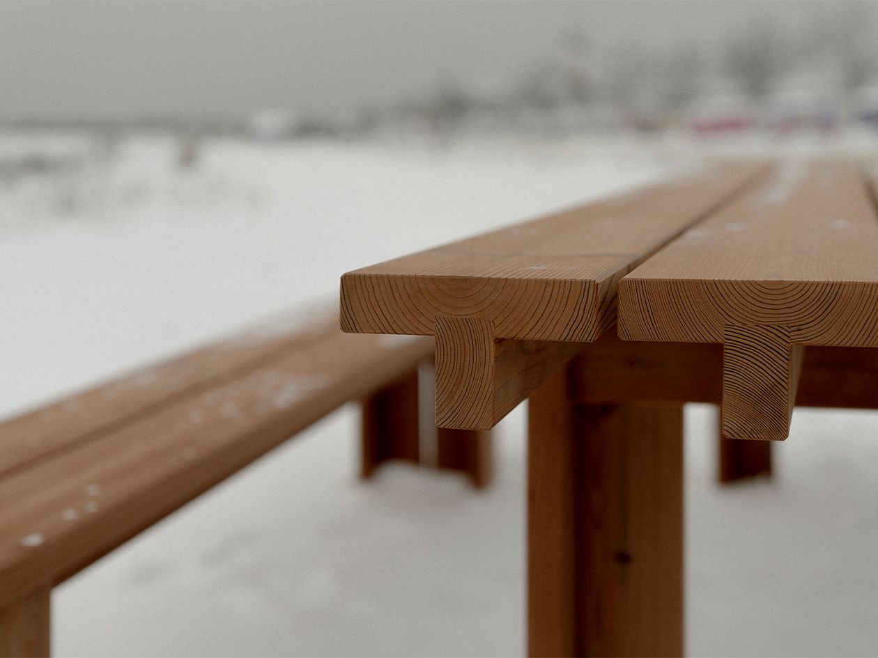 Vaarnii's Osa outdoor table and bench