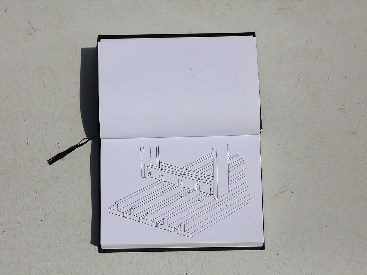 Henrik Tjærby's sketch for Vaarnii's Osa outdoor table