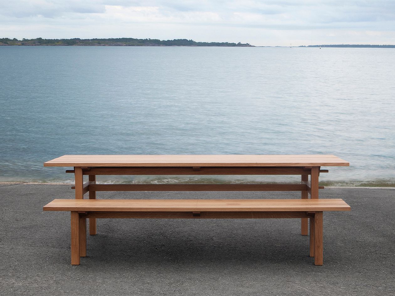 Nikari Arkipelago bench, 230 x 45 cm, oak