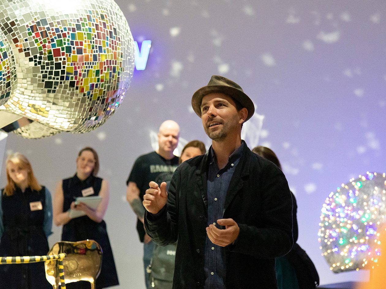 Maarten Baas at the Hide and Seek exhibition in the Malva museum, Lahti