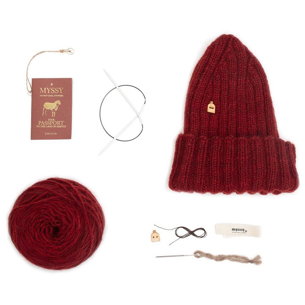 Red Farmester knitting kit