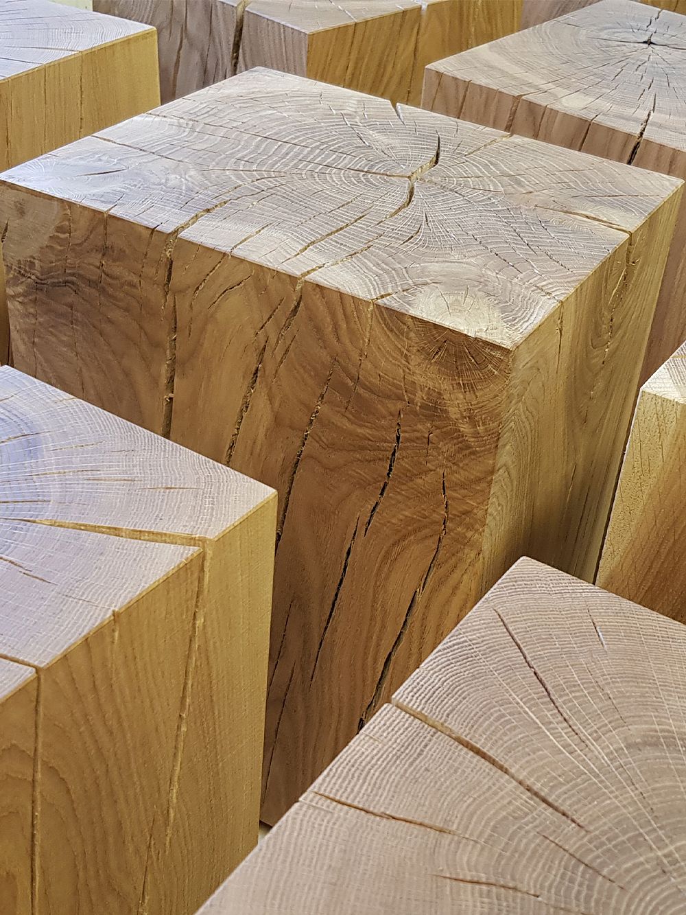 Wood logs that will become Nikari Biennale stools