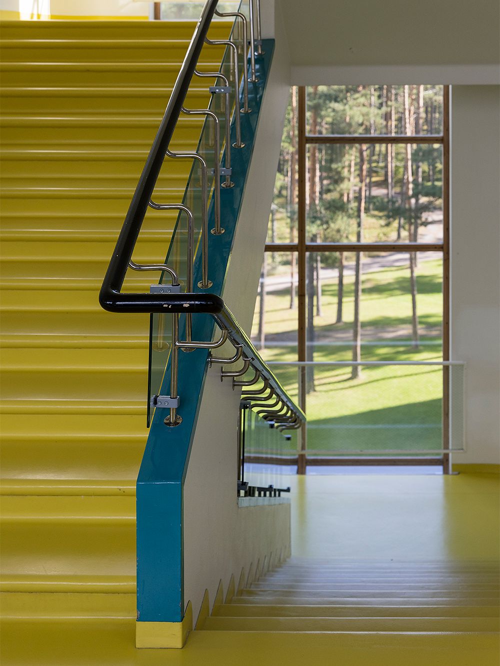 Yellow staircase in Paimio Sanatorium