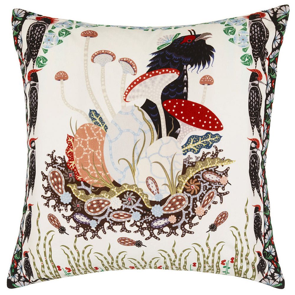 Klaus Haapaniemi Woodpeckers cushion cover