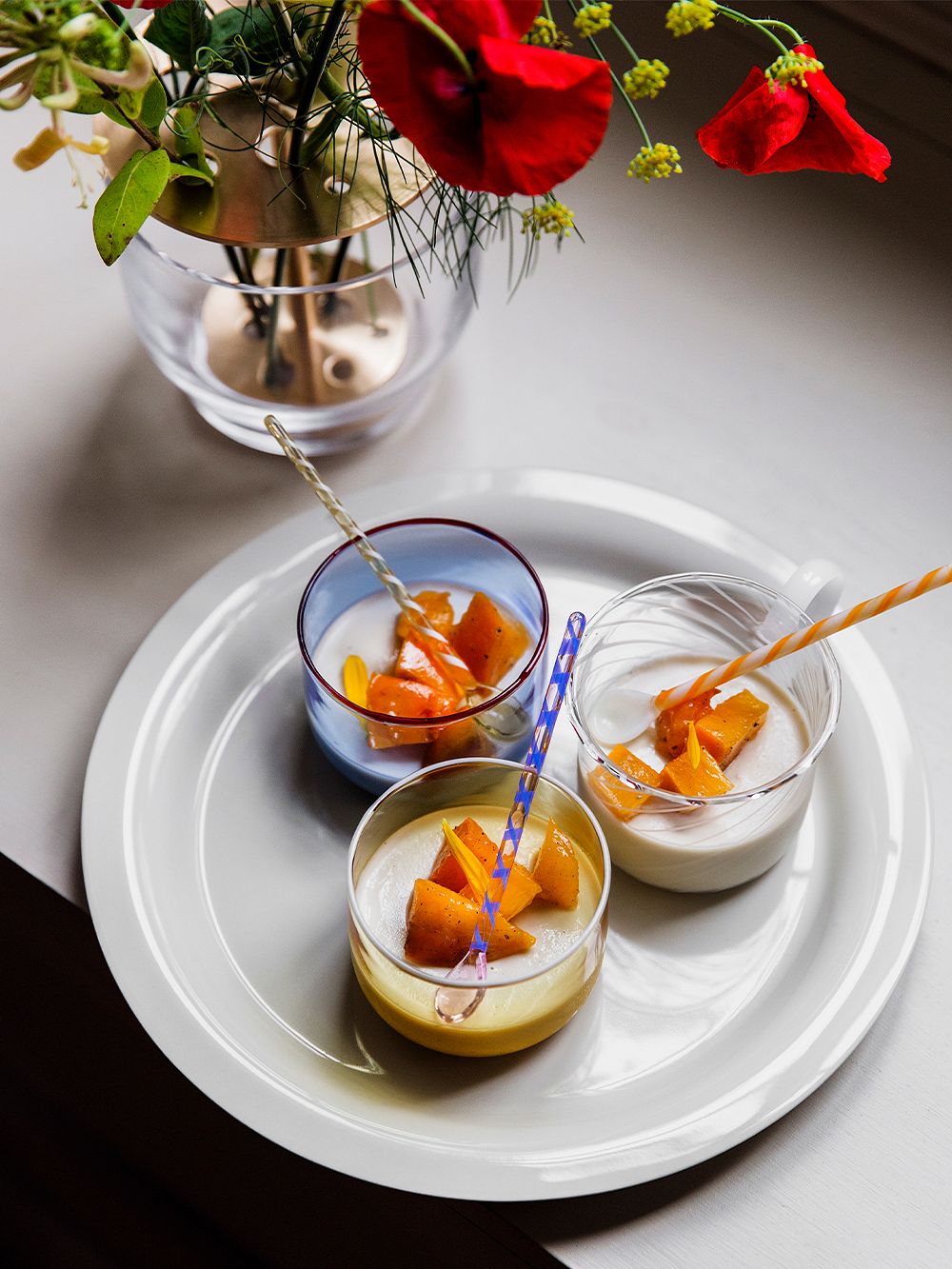 Persimmon panna cotta in HAY Tint glasses