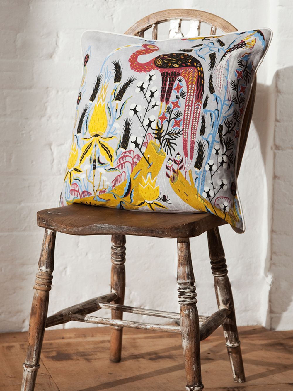 Klaus Haapaniemi's Crane cushion cover on chair