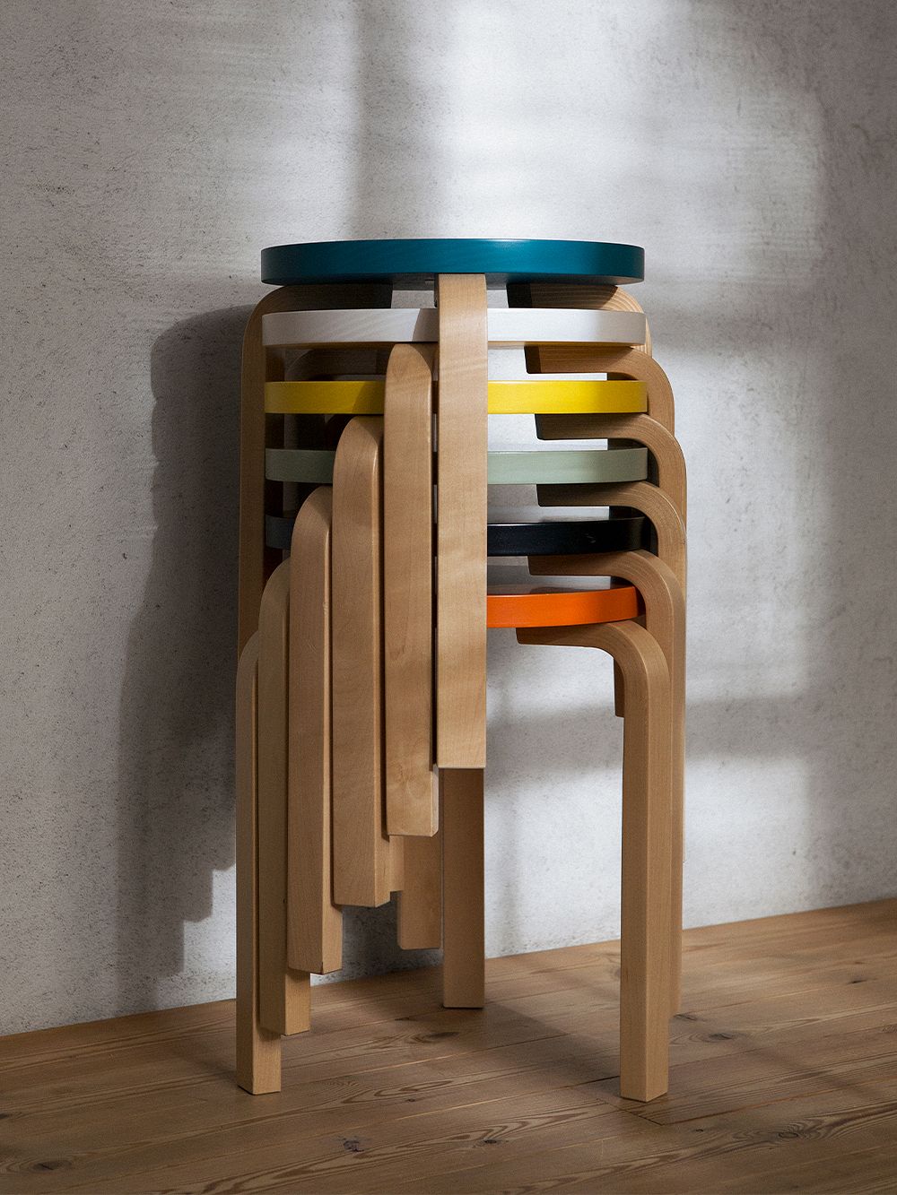 Artek Aalto 60 stools stacked