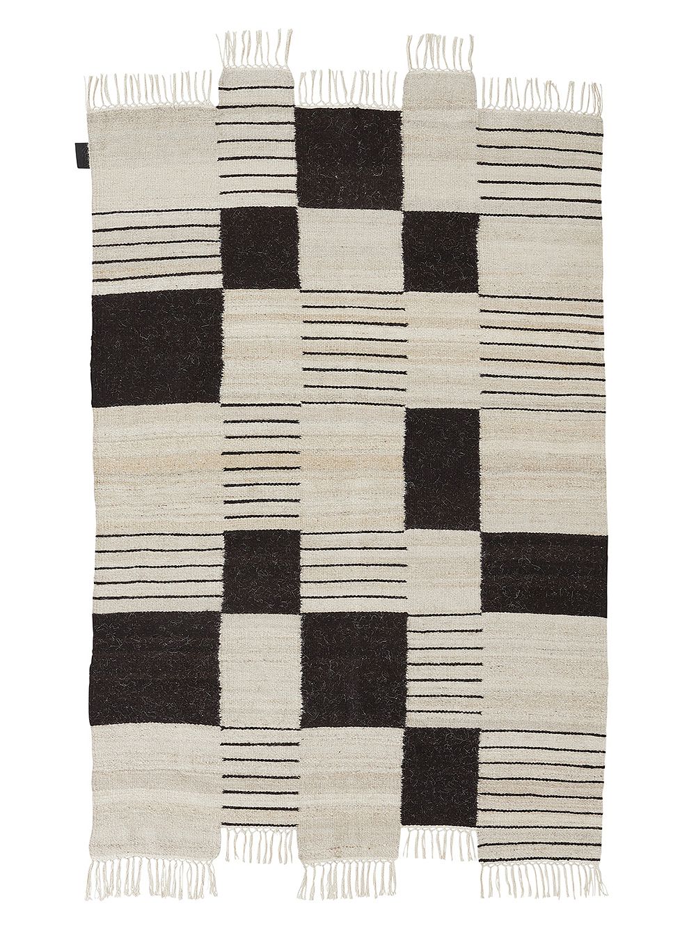 Sera Helsinki's Palsta rug in black and white.