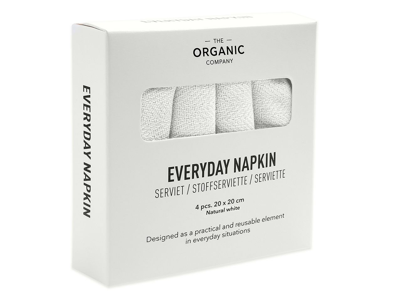 The Organic Company  Everyday napkin, 4 pcs, natural white