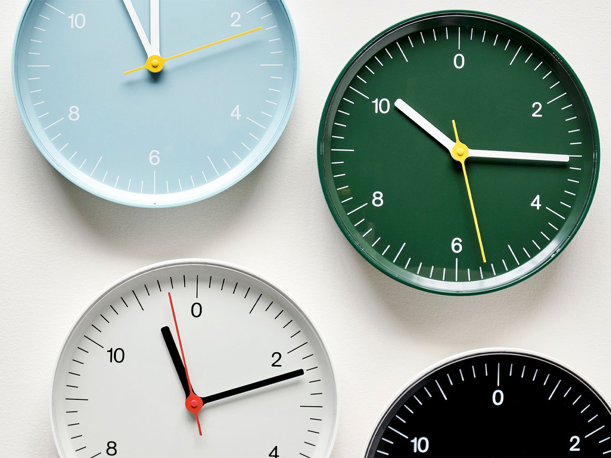 Four different colours of HAY's Wall Clock