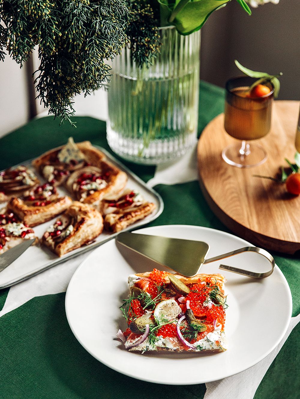 Festive salmon tart