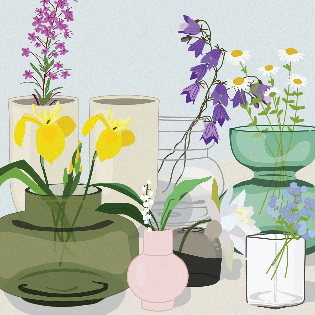 Midsummer flower vases