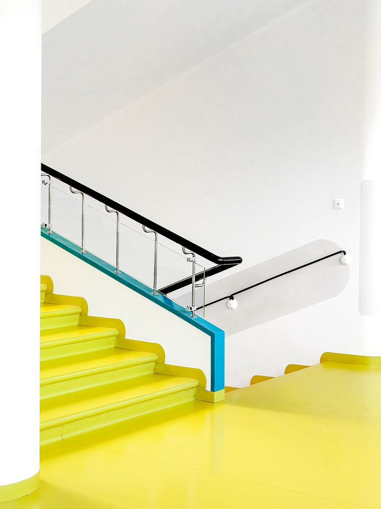 The yellow staircase of the Paimio Sanatorium
