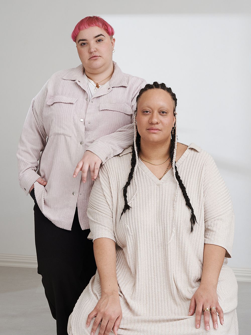 Meriam Trabelsi (left) and Caroline Suinner of the Soft Collective