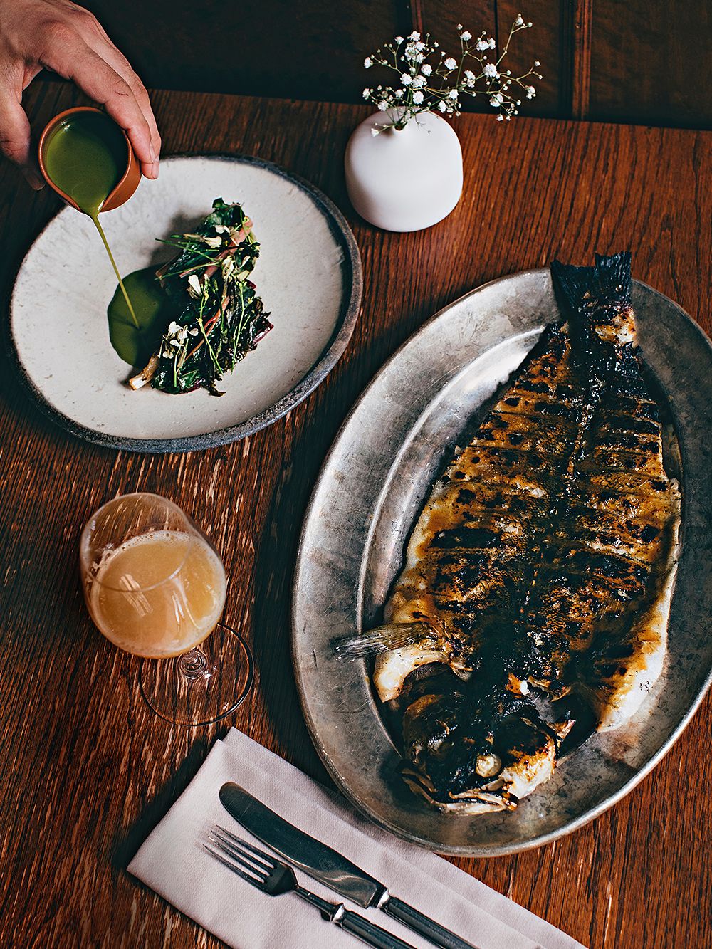 Zander with esperregado purée