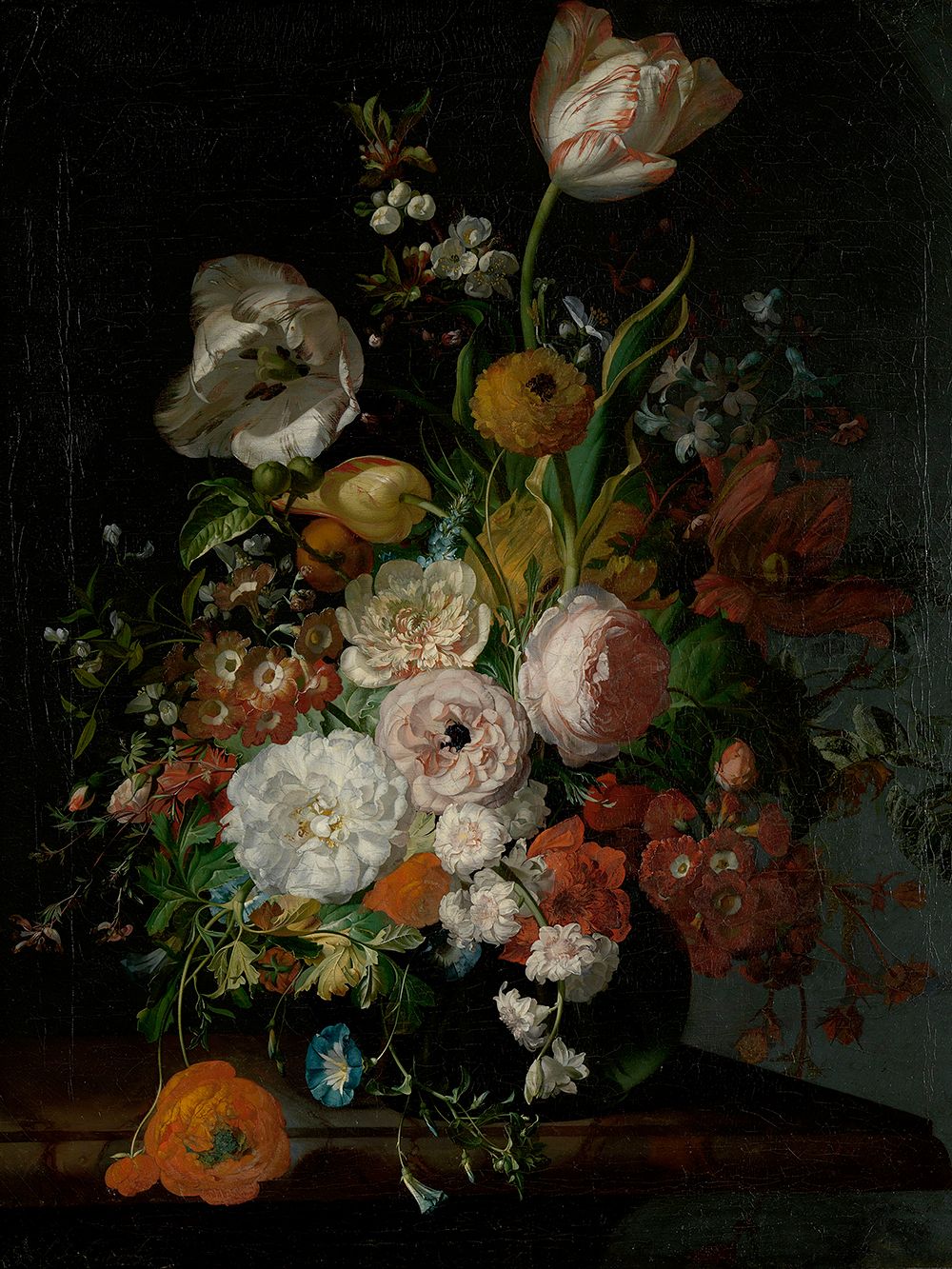 Rachel Ruysch: Flowers in a Glass Vase