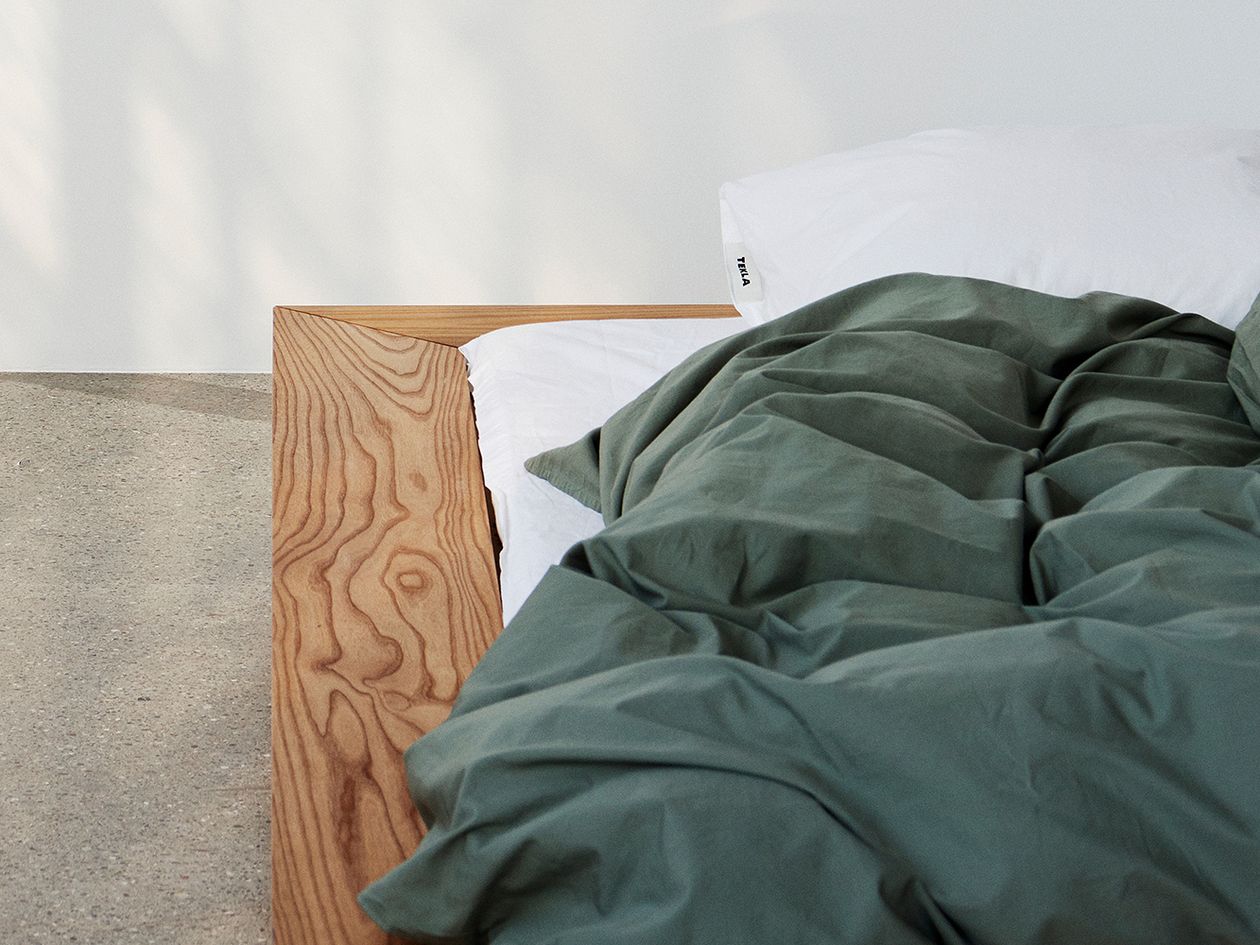 Tekla Single duvet cover, 150 x 210 cm, olive green