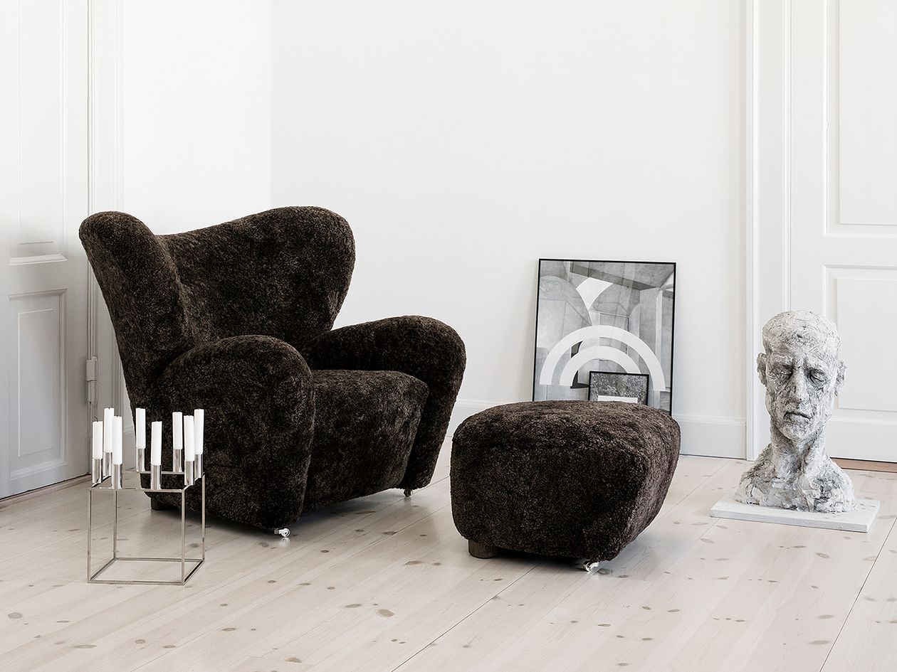 By Lassen  The Tired Man armchair and ottoman