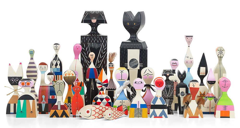 A group of Vitra's wooden dolls