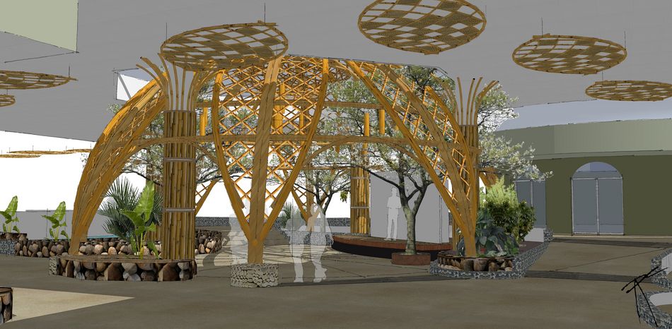 Konzeptstudie der Bambuskuppel im Market Dome von Limburgse Peel