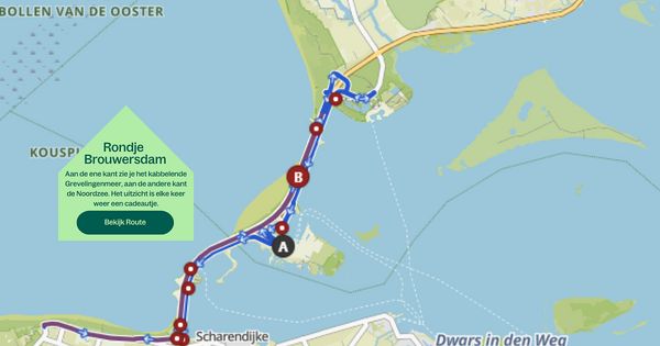 Rondje Brouwersdam, Fietsroute Zeeland