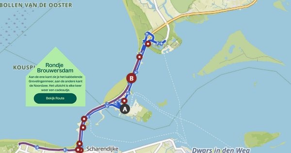 Rondje Brouwersdam, Fietsroute Zeeland