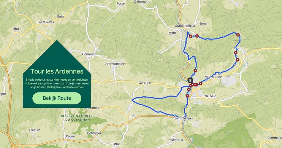 Fietsroute door de Ardennen, bij Vielsalm