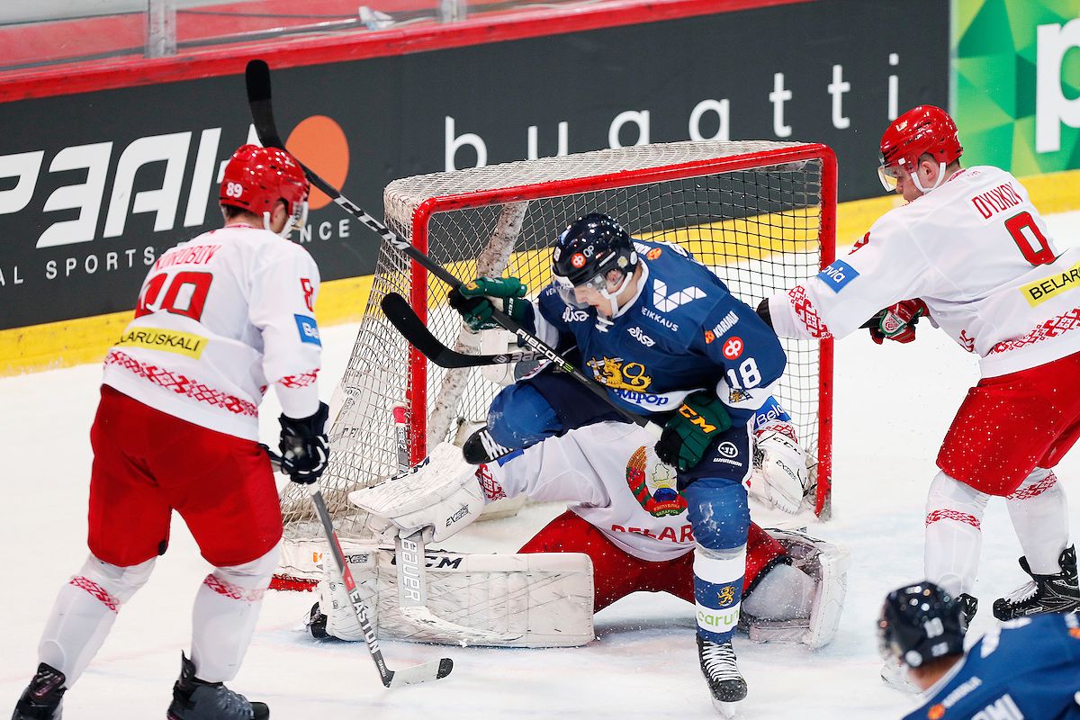 Ville Meskanen teki leijonadebyyttinsä keväällä Valko-Venäjää vastaan. Kuva: Jukka Rautio / Europhoto