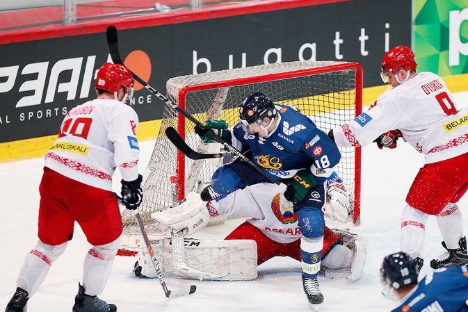 Ville Meskanen teki leijonadebyyttinsä keväällä Valko-Venäjää vastaan. Kuva: Jukka Rautio / Europhoto