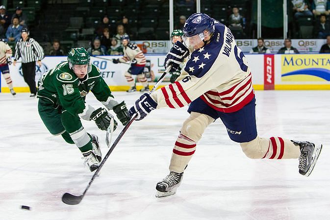 Juuso Välimäki on Try-City Americansin ykköstähtiä. Kuva: Tri-City Americans