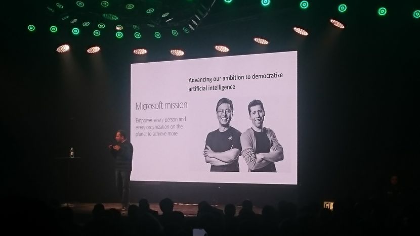 Microsoft presentation on democratizing AI.