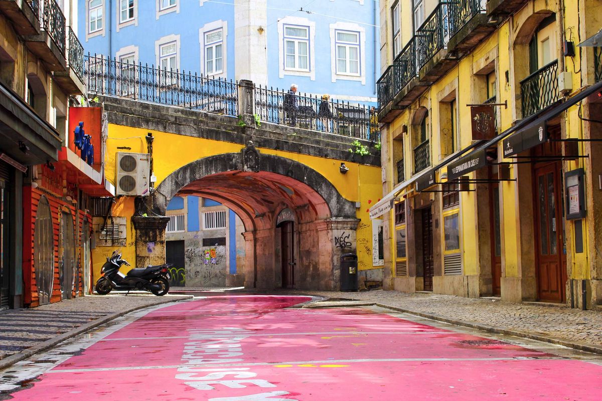 Pink street à Lisbonne
