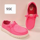 Kuva 7 HeyDude Wendy Strech Canvas Neon Pink Hinta 95€ koot 37,38,39,40,41  -tilava lesti, leveyttä ja myös varvaskorkeutta hyvin -ULTRAkevyt joustava ulkopohja -irroitettava, 5mm paksu vaimennettu pohjallinen, jossa päällinen kangasta -joustavaa tekstiiliä -helpot laittaa jalkaan ja menee rintavaankin jalkaan Lesti normaali, eli ota omaa kokoasi! Huom!! konepestävät 30 asteessa.  Pohjallisen pituus: 36= 24cm 37= 24,5cm 38=25,0cm 39=25,5cm 40=26,0cm 41=26,6cm 42=27,2cm