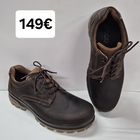 ECCO Rugged Track Camel Hinta 149€ koot 40,41,42,43,44,45,46,47  -tukevaa rasvanahkaa, 100% vedenpitävällä vuorilla -mukavan pehmeä tekstiilivuori ja pehmustettu pohjallinen antaa huippu käyttömukavuuden -pitävä kumipohja -ECCO FLUIDFORM™-teknologia liittää kengän päällisen ja pohjan yhteen ilman liimaa tai ompeleita. Osat sinetöity yhteen käyttäen kevyttä nestemäistä materiaalia, joka tekee kengistä kosteudenpitävät – ei vuotoja, ei rakoja. Tuloksena ovat miellyttävät, pehmeät ja joustavat pohjat, jotka seurailevat jalkasi luonnollisia muotoja. Lesti leveähkö ja muutenkin tilava. Pohjallisen pituus: 39=26,2cm 40=26,8cm 41=27,4cm 42=28,0cm 43=28,6cm 44=29,3cm 45=30,0cm 46=30,6cm 47=31,3cm 48=32,0cm