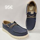 Kuva H19 HeyDude Wally Coastline Jute Navy Hinta 95€ koot 41,42,43,44,45,46  -tilava lesti, leveyttä ja myös varvaskorkeutta hyvin -ULTRAkevyt joustava ulkopohja -irroitettava, 5mm paksu vaimennettu pohjallinen, jossa päällinen nahkaa -joustavaa tekstiiliä -helpot laittaa jalkaan ja menee rintavaankin jalkaan Lesti normaali, eli ota omaa kokoasi! Huom!! konepestävät 30 asteessa.  41=26,5cm 42=27,0cm 43=27,5cm 44=28,0cm 45=28,5cm 46=29,0cm