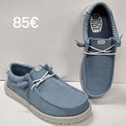 Kuva H21 HeyDude Wally Sox Cloud Blue/Dawn Blue Hinta 85€ koot 40,41,42,43,44,45  -tilava lesti, leveyttä ja myös varvaskorkeutta hyvin -ULTRAkevyt joustava ulkopohja -irroitettava, 5mm paksu vaimennettu pohjallinen, jossa päällinen nahkaa -joustavaa tekstiiliä -helpot laittaa jalkaan ja menee rintavaankin jalkaan Lesti normaali, eli ota omaa kokoasi! Huom!! konepestävät 30 asteessa.  40=26,0cm 41=26,5cm 42=27,0cm 43=27,5cm44=28,0cm 45=28,5cm