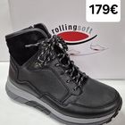 KUVA 35 GABOR Rolling Soft musta LAAJALESTINEN nilkkuri. Hinta 179€ koot ja sisämitat: 4,5=37,5=24,6cm 5=38=25,0cm 5,5=38,5=25,4cm 6=39=25,8cm 6,5=40=26,2cm 7=40,5=26,6cm 7,5=41=27,0cm 8=42=27,5cm 8,5=42,5=28,0cm  -rullaava pohja, helpot kävellä, säästää polvia ja niveliä -pitävä KITKAPOHJA -HUOM! Laaja lesti, reilusti leveyttä ja rintavuutta, -nauhat+ vetoketju, menee helposti jalkaan -laadukasta pintanahkaa, irroitettava pohjallinen pituudeltaan normaalikokoa
