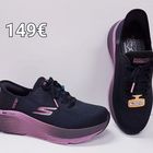 SKECHERS Slip-ins: Max Cushioning Elite Black/Mauve Hinta 149€ kokoja 36,37,38,39,40,41  - päällinen hengittävää Mesh-kangasta -Skechers Hands Free Slip-ins -Kevyt ULTRA GO -vaimennus -Kestävä, pitävä ja joustava ulkopohja -Konepestävä enintään 30 asteessa HUOM! normaalit nauhat jolla saa säädettyä leveyttä/rintavuutta, mutta jatkossa ei tarvitse nauhoittaa, (Hands Free Slip-ins) -HUOM! reilu mitoitus, ota numeroa pienempi,kuin normaalisti käytät