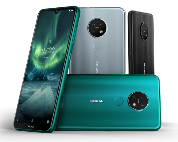 Nokia 7.2:n värivaihtoehdot.