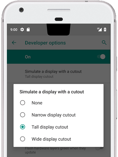 Android Pie tuo käyttöjärjestelmätasolle tuen näyttölovelle.