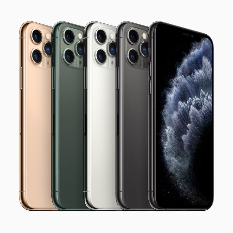 iPhone 11 Pron ja iPhone 11 Pro Maxin värivaihtoehdot.