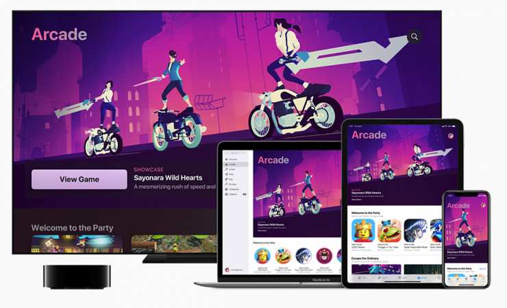 Apple Arcade ja Sayonara Wild Hearts.