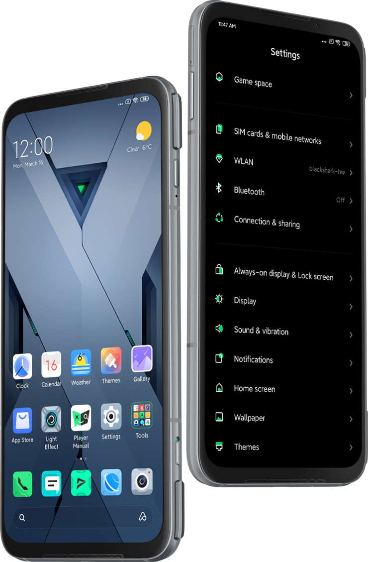 JoyUI ja Black Shark 3 Pro.