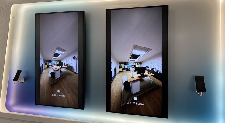 5G-verkko (oikealla) mahdollistaa 4G-verkkoa tarkemman ja sulavamman 3D-mallin toistamisen 5G-verkon yli.