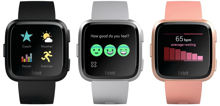 Fitbit Versa eri väreissä.