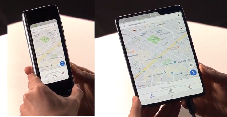 Sovellus vaihtaa näyttöä saumattomasti, kun Galaxy Fold avataan/suljetaan.